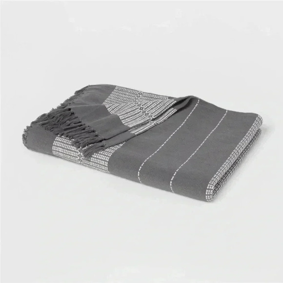 Threshold Other - NWT Global Fringed Oversized Throw Blanket
Gray - Threshold